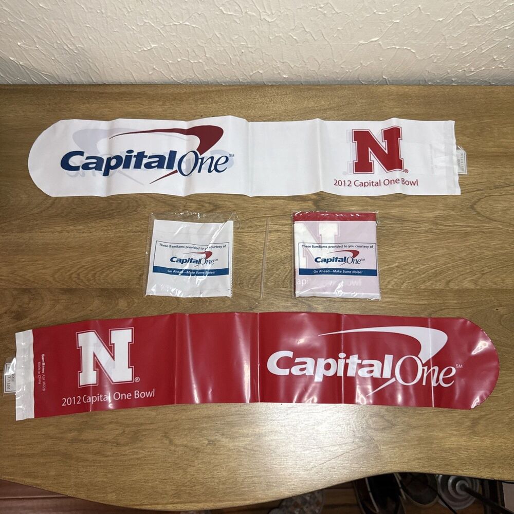 Bambam Thundersticks Inflatable NE Huskers Capital One Bowl '12 NCAA 2 sets NEW